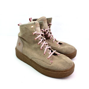 Skechers Chelsea Punk ST High Womens Size 8.5 Tan Suede Lace Up Boots SN73985